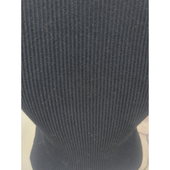 Marled Tank V Neck BlackShirt Top Size Med knit style top vest ribbed - Picture 5 of 8